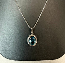 Load image into Gallery viewer, Sterling Blue Topaz Pendant on 18" Chain Necklace
