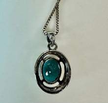 Load image into Gallery viewer, Sterling Blue Topaz Pendant on 18" Chain Necklace
