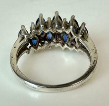 Load image into Gallery viewer, Sterling Blue Topaz CZ Ring sz 7
