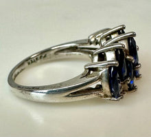 Load image into Gallery viewer, Sterling Blue Topaz CZ Ring sz 7

