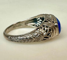 Load image into Gallery viewer, Sterling Filigree Lapis Lazuli Ring sz 6
