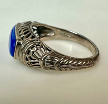 Load image into Gallery viewer, Sterling Filigree Lapis Lazuli Ring sz 6
