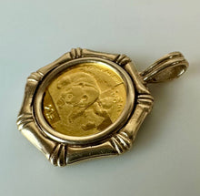 Load image into Gallery viewer, 2008 1/20 Troy Ounce .999 Gold Chinese Panda Coin in 1" 14K Gold Bezel (3.8g)
