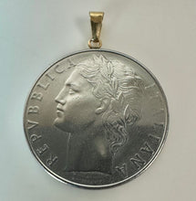 Load image into Gallery viewer, 1978 100 Lire Italian Coin w/ 14K Gold Bail (1.5")
