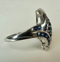 Load image into Gallery viewer, 10K White Gold Blue Topaz Ring sz 7 (3.4g)

