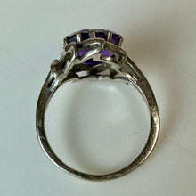 Load image into Gallery viewer, 14K Gold Amethyst Diamond Ring sz 7 (3.4g)
