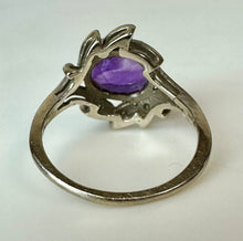 Load image into Gallery viewer, 14K Gold Amethyst Diamond Ring sz 7 (3.4g)
