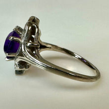 Load image into Gallery viewer, 14K Gold Amethyst Diamond Ring sz 7 (3.4g)
