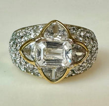 Load image into Gallery viewer, Edco Gold Vermeil Sterling Cubic Zirconia Domed Ring sz 7
