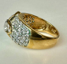 Load image into Gallery viewer, Edco Gold Vermeil Sterling Cubic Zirconia Domed Ring sz 7
