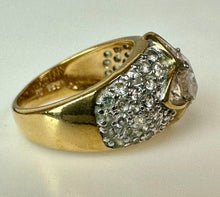 Load image into Gallery viewer, Edco Gold Vermeil Sterling Cubic Zirconia Domed Ring sz 7
