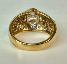 Load image into Gallery viewer, Edco Gold Vermeil Sterling Cubic Zirconia Domed Ring sz 7
