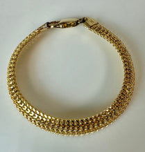 Load image into Gallery viewer, Milor Gold Plated Sterling Thick Woven Chain Bracelet (7.5")

