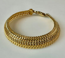 Load image into Gallery viewer, Milor Gold Plated Sterling Thick Woven Chain Bracelet (7.5")
