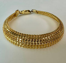 Load image into Gallery viewer, Milor Gold Plated Sterling Thick Woven Chain Bracelet (7.5")
