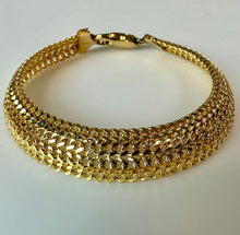 Load image into Gallery viewer, Milor Gold Plated Sterling Thick Woven Chain Bracelet (7.5")
