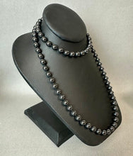 Load image into Gallery viewer, Vintage Hematite Bead Knotted Opera Length Necklace (32")
