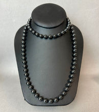 Load image into Gallery viewer, Vintage Hematite Bead Knotted Opera Length Necklace (32")
