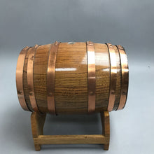 Load image into Gallery viewer, Wood Barrel Crafted in Italy Decor with Copper Hoops (9x10x8)
