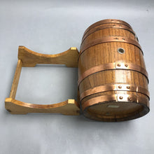 Load image into Gallery viewer, Wood Barrel Crafted in Italy Decor with Copper Hoops (9x10x8)
