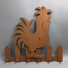 Load image into Gallery viewer, Hand-Crafted Rooster Wall Peg Rack (22x23)
