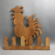 Load image into Gallery viewer, Hand-Crafted Rooster Wall Peg Rack (22x23)
