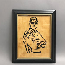 Load image into Gallery viewer, Framed Dale Earnhardt Jr. Laser Carved Wood Art (11x13.5)

