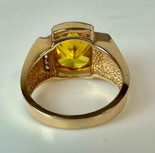 Load image into Gallery viewer, Ross Simons Gold Vermeil Sterling Citrine &amp; Simulated Diamond Ring sz 8
