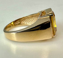 Load image into Gallery viewer, Ross Simons Gold Vermeil Sterling Citrine &amp; Simulated Diamond Ring sz 8
