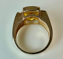 Load image into Gallery viewer, Ross Simons Gold Vermeil Sterling Citrine &amp; Simulated Diamond Ring sz 8
