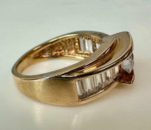 Load image into Gallery viewer, Ross Simons Gold Vermeil Sterling Simulated Diamond Ring sz 7
