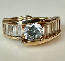 Load image into Gallery viewer, Ross Simons Gold Vermeil Sterling Simulated Diamond Ring sz 7
