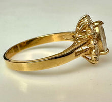 Load image into Gallery viewer, Gold Plated Cubic Zirconia Halo Engagement Ring sz 9
