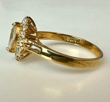 Load image into Gallery viewer, Gold Plated Cubic Zirconia Halo Engagement Ring sz 9
