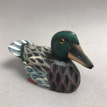 Load image into Gallery viewer, Carved &amp; Painted Stone Duck Figurine (2.25x4.25x1.5)
