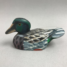 Load image into Gallery viewer, Carved &amp; Painted Stone Duck Figurine (2.25x4.25x1.5)
