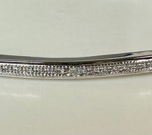 Load image into Gallery viewer, Sterling Hinged Bangle Bracelet w/ Diamond Accent (8" Inside Circumference)
