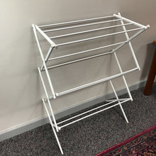 Load image into Gallery viewer, White Metal Clothing Drying Rack (40x29x14))
