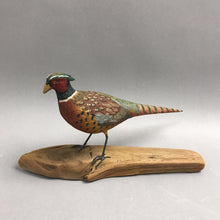 Load image into Gallery viewer, Everett Eckstein Carved Wood Decoy Pheasant (~6x10x3)

