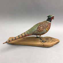Load image into Gallery viewer, Everett Eckstein Carved Wood Decoy Pheasant (~6x10x3)
