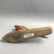 Load image into Gallery viewer, Everett Eckstein Carved Wood Decoy Pheasant (~6x10x3)
