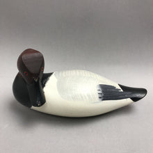 Load image into Gallery viewer, Wood Canvasback Duck Decoy Hand Carved Painted Red Head Signed (4x8)
