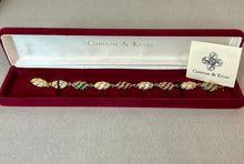 Load image into Gallery viewer, Vintage Signed Camrose Kross Jackie Kennedy Swarovski Crystal Egg Bracelet (8")
