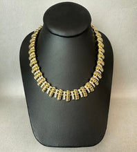Load image into Gallery viewer, Vintage Signed Camrose Kross Jackie Kennedy Gold Plated Rhinestone Statement Collar Necklace (20")
