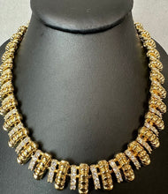 Load image into Gallery viewer, Vintage Signed Camrose Kross Jackie Kennedy Gold Plated Rhinestone Statement Collar Necklace (20")
