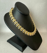 Load image into Gallery viewer, Vintage Signed Camrose Kross Jackie Kennedy Gold Plated Rhinestone Statement Collar Necklace (20")
