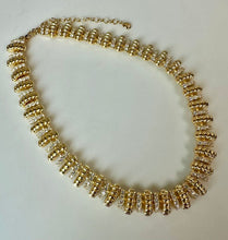 Load image into Gallery viewer, Vintage Signed Camrose Kross Jackie Kennedy Gold Plated Rhinestone Statement Collar Necklace (20")
