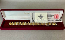 Load image into Gallery viewer, Vintage Signed Camrose Kross Jackie Kennedy Gold Plated Rhinestone Link Bracelet (8")

