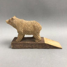 Load image into Gallery viewer, Hand Carved Wood Bear on Wood Base (5x7x4)
