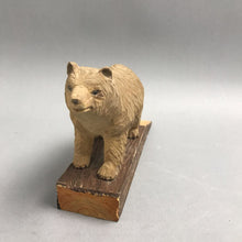 Load image into Gallery viewer, Hand Carved Wood Bear on Wood Base (5x7x4)

